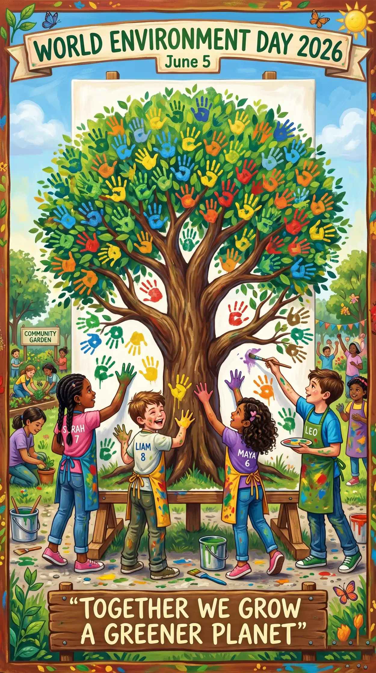 Free Download Beautiful Environment Day Artwork For School - High Quality World Environment Day Kids Artwork 2026 Image