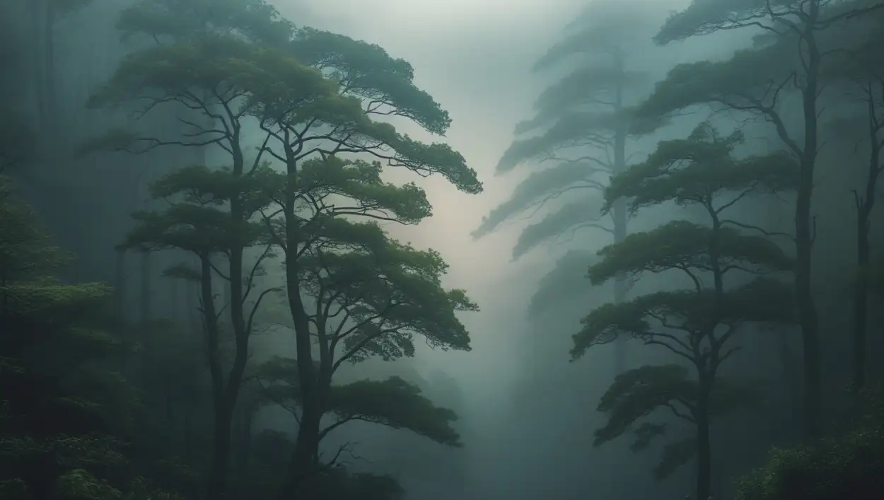 Free Download Beautiful Foggy Forest Nature Scene HD - High Quality Oggy Forest Nature Background Background