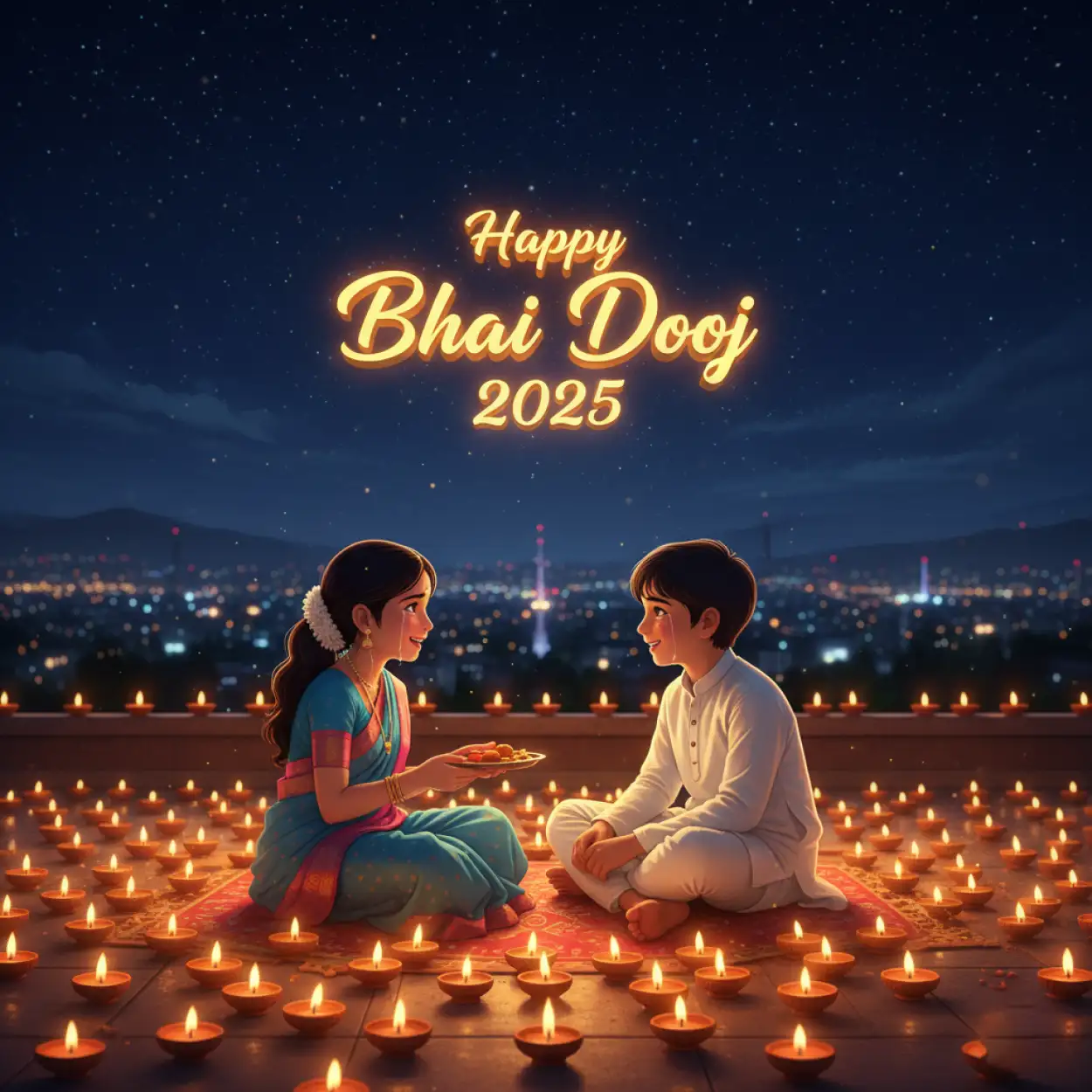 Free Download Beautiful Happy Bhai Dooj 2025 Wishes For Facebook - High Quality Happy Bhai Dooj 2025 Wishes Image