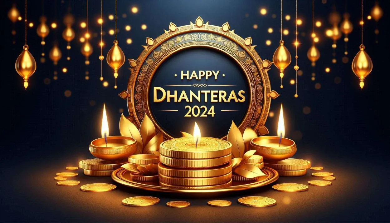 Beautiful Happy Dhanteras Wishes 2024 With Diya Decorations - Royalty Free Happy Dhanteras Image | Pngmagic Free Download Beautiful Happy Dhanteras Wishes 2024 With Diya Decorations - High Quality Happy Dhanteras Background