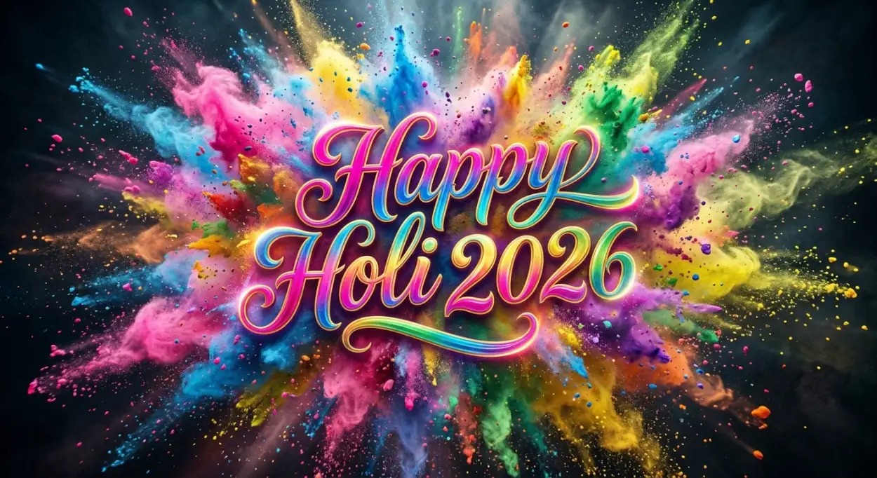 Free Download Beautiful Happy Holi Wishes 2026 Greeting Card Design Text - High Quality Happy Holi Wishes 2026 Image
