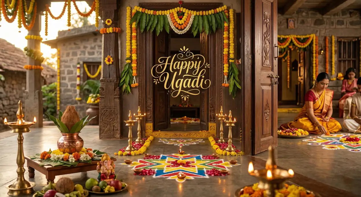 Free Download Beautiful Happy Ugadi Greeting Images - High Quality Happy Ugadi Image