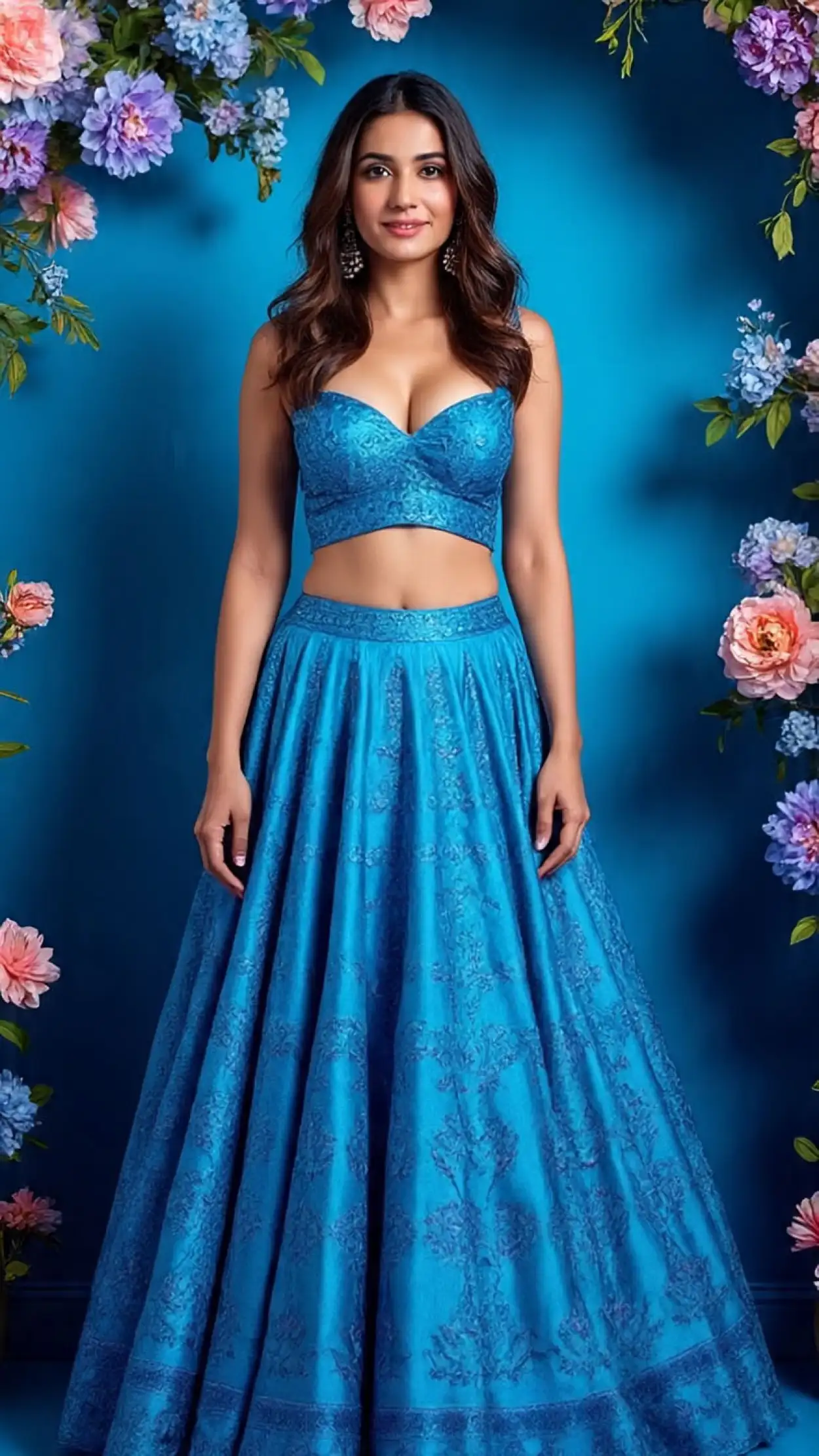 Free Download Beautiful Indian Woman In Royal Blue Lehenga Photo - High Quality Free Blue Picture Background
