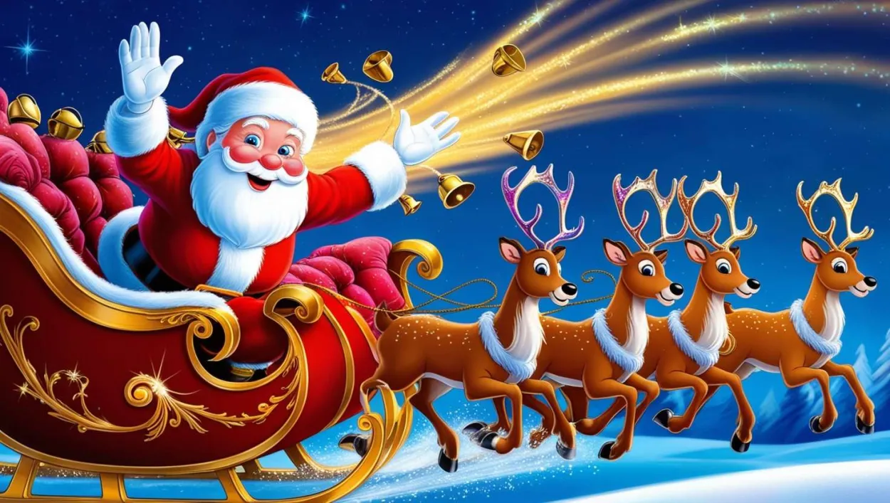 Beautiful Merry Christmas Cartoon Santa With Red-nosed Reindeer - Royalty Free Merry Christmas Cartoon Santa Claus With Reindeer Image | Pngmagic Free Download Beautiful Merry Christmas Cartoon Santa With Red-nosed Reindeer - High Quality Merry Christmas Cartoon Santa Claus With Reindeer Background