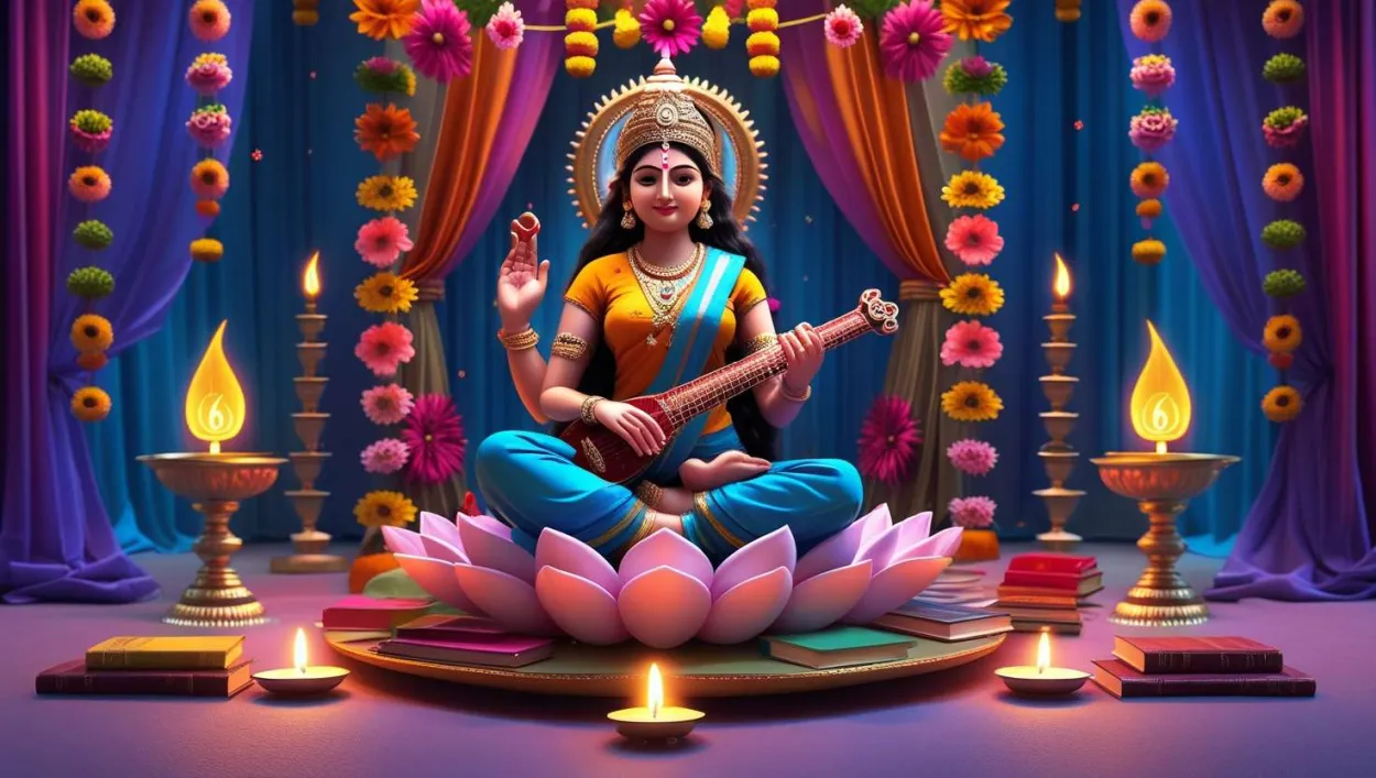Free Download Beautiful Saraswati Puja High-quality Images - High Quality Saraswati Puja Hd Photos Background
