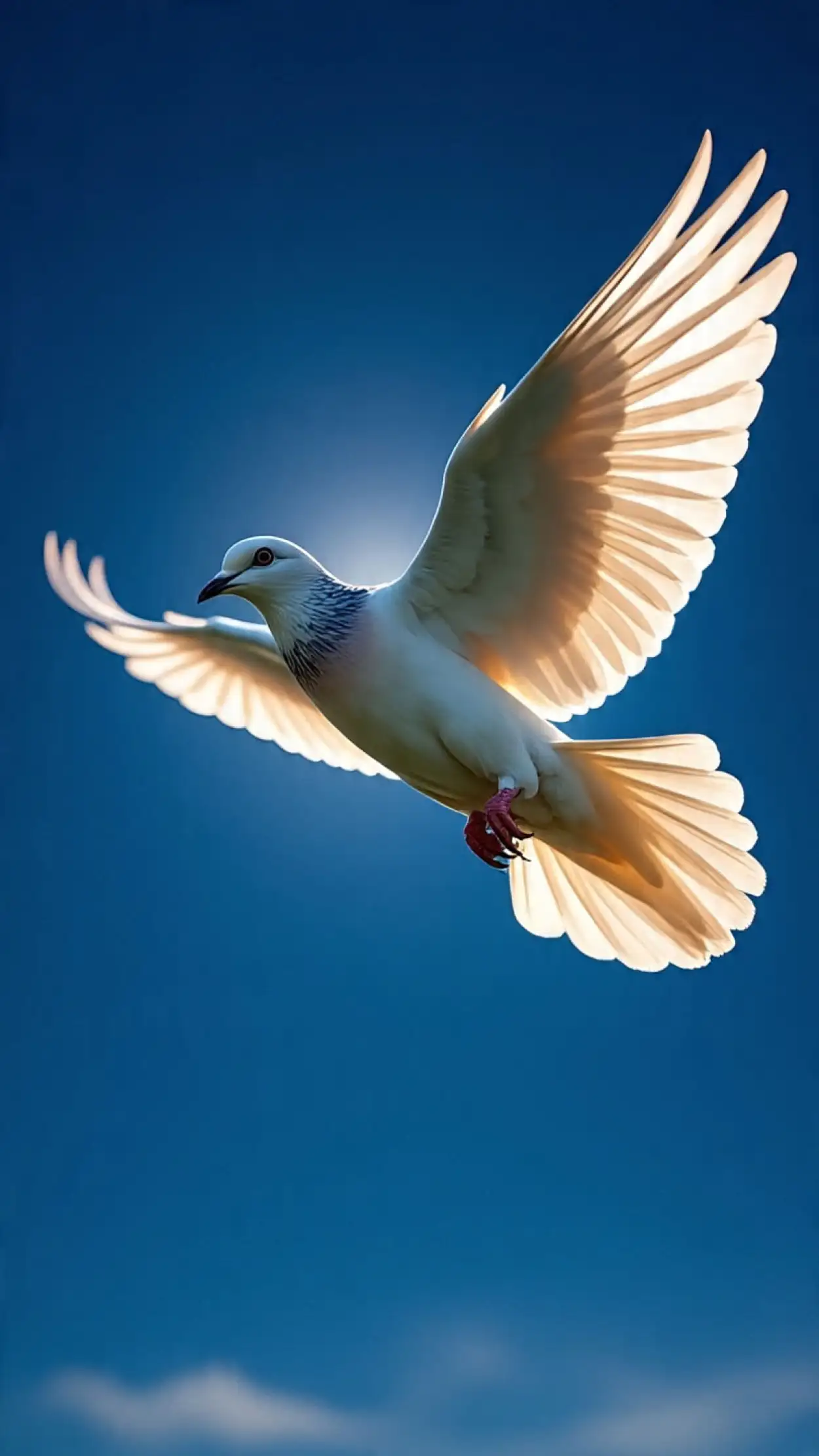 Free Download Beautiful White Dove Flying In Blue Sky - High Quality White Dove Flying Background