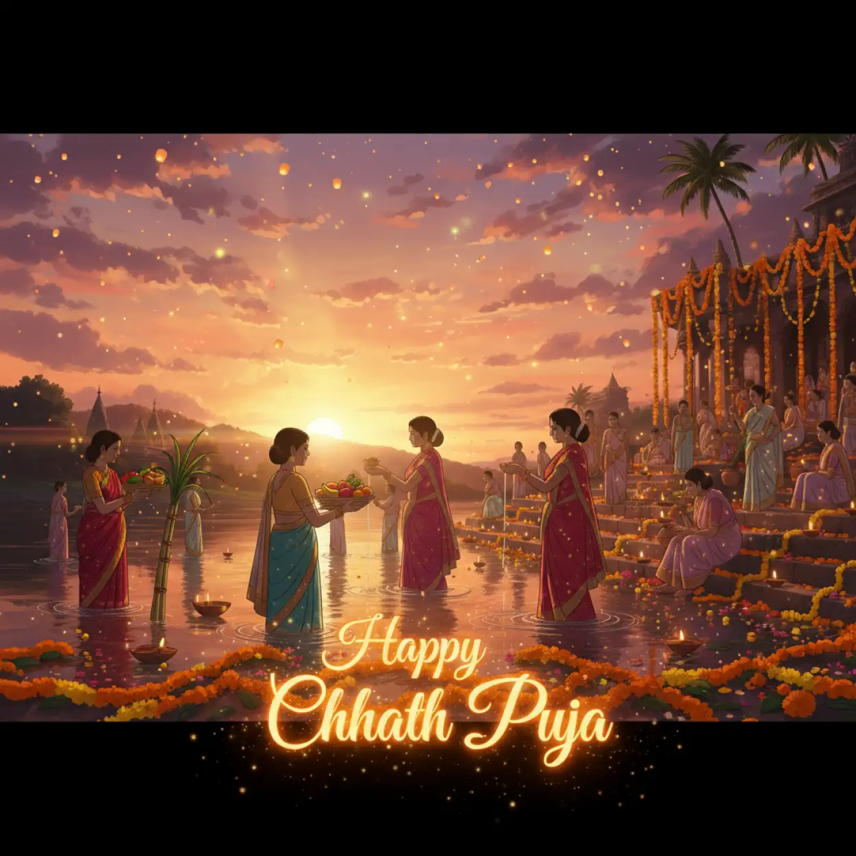 Free Download Best Happy Chhath Puja Greetings 2025 Images - High Quality Happy Chhath Puja Greetings Background