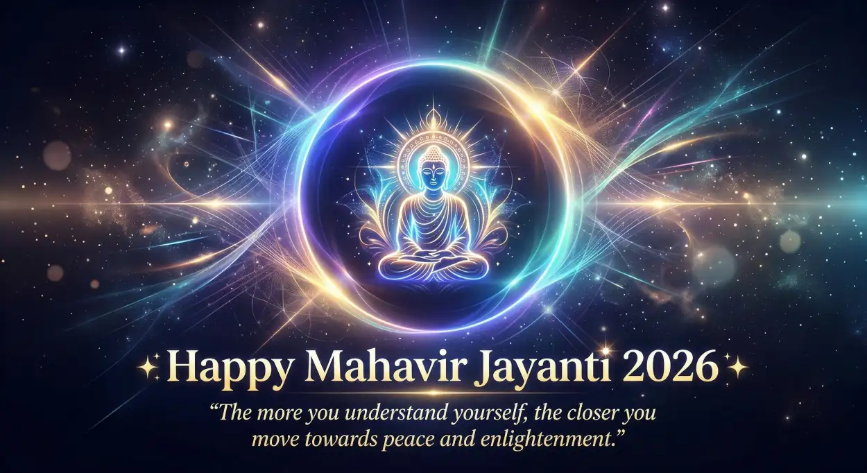 Free Download Best Mahavir Jayanti 2026 Wishes Messages In English - High Quality Mahavir Jayanti 2026 Wishes Image
