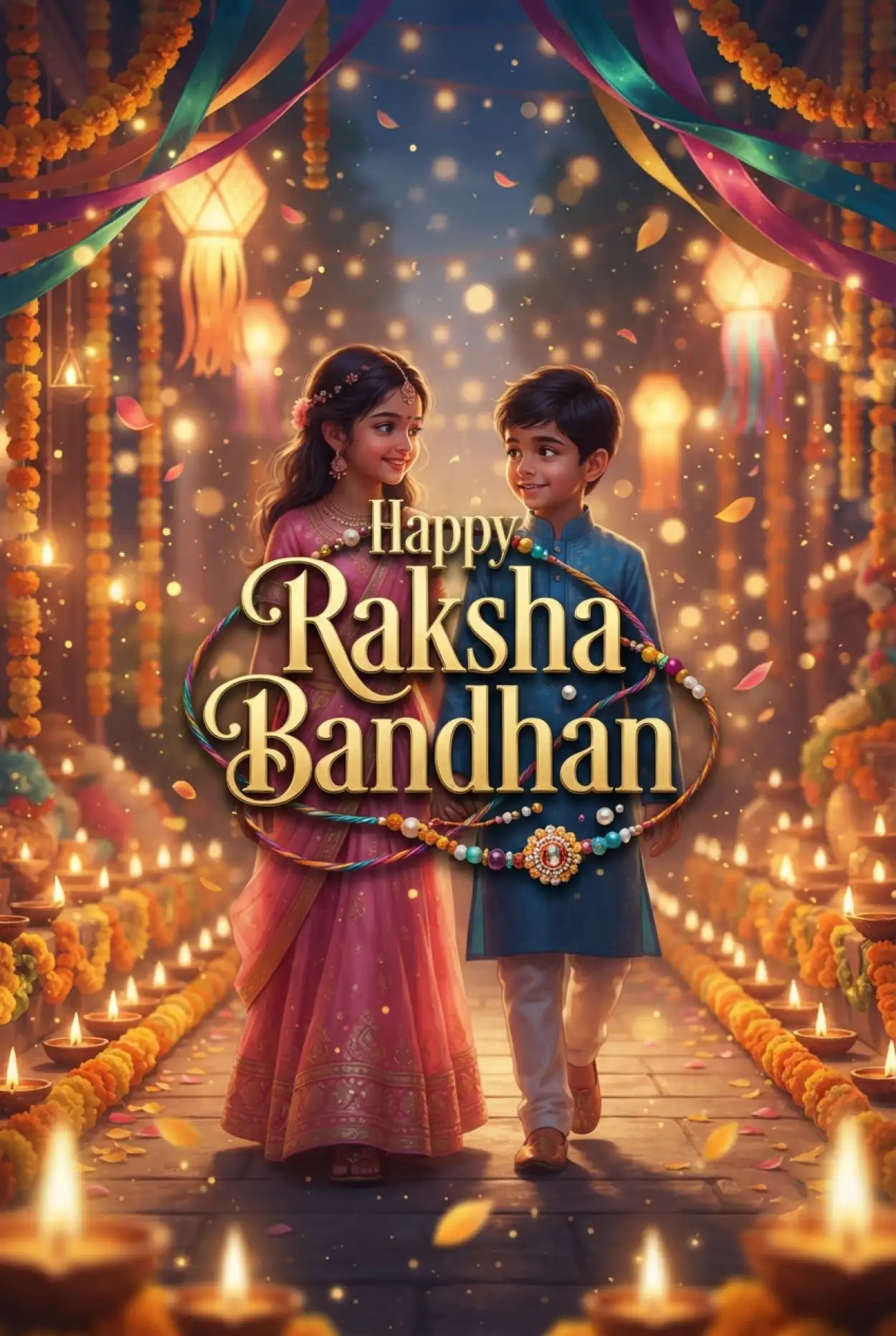 Free Download Best Sibling Love Wishes For Raksha Bandhan - High Quality Happy Raksha Bandhan Wishes For Children Image