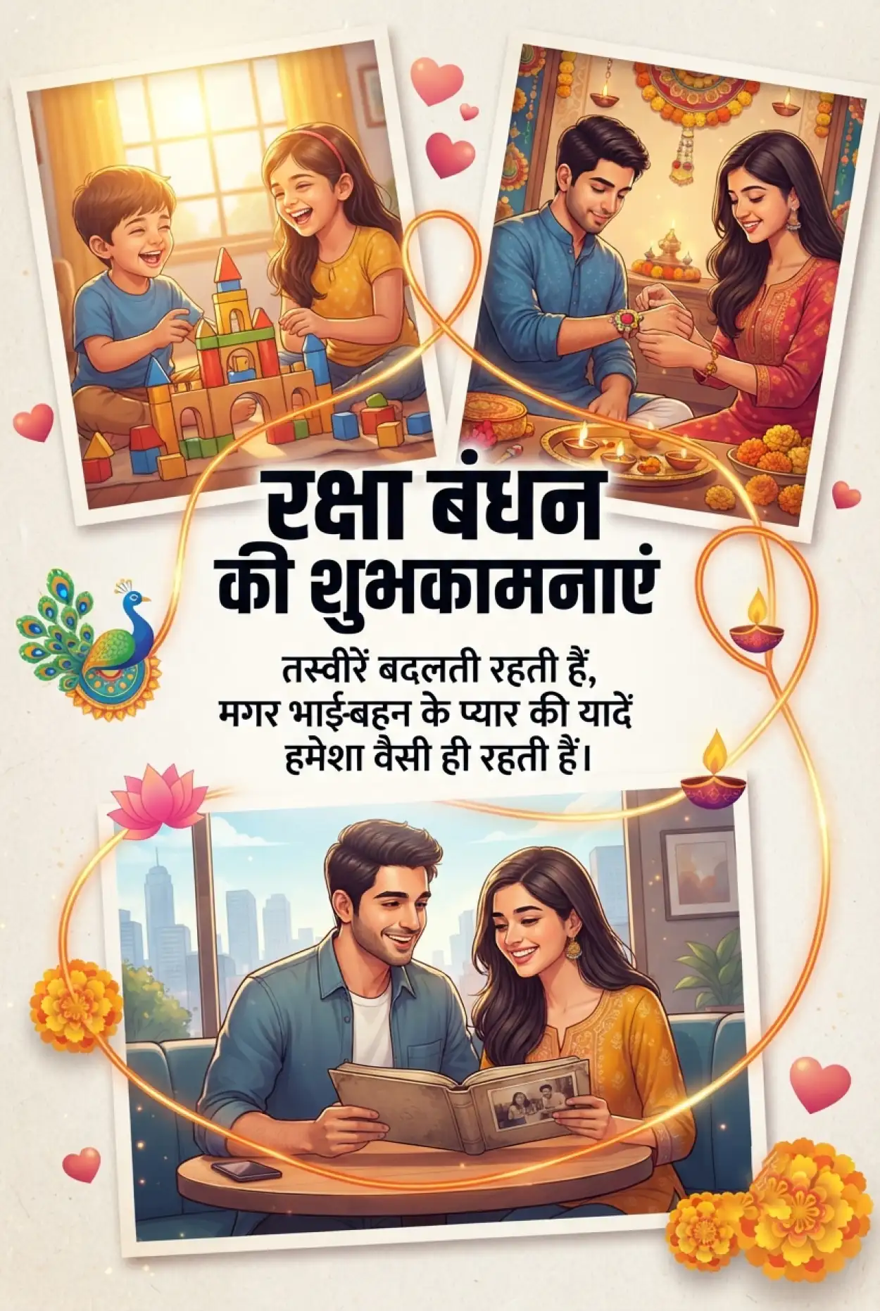 Free Download Bhai Behen Ke Pyar Par Raksha Bandhan Wishes - High Quality Raksha Bandhan Ki Shubhkamnaye In Hindi Image