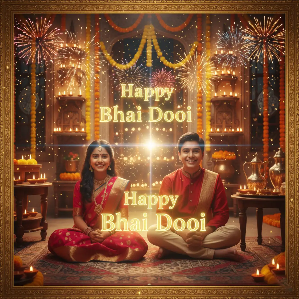 Free Download Bhai Dooj 2025 Best Festival Background - High Quality Happy Bhai Dooj 2025 Background