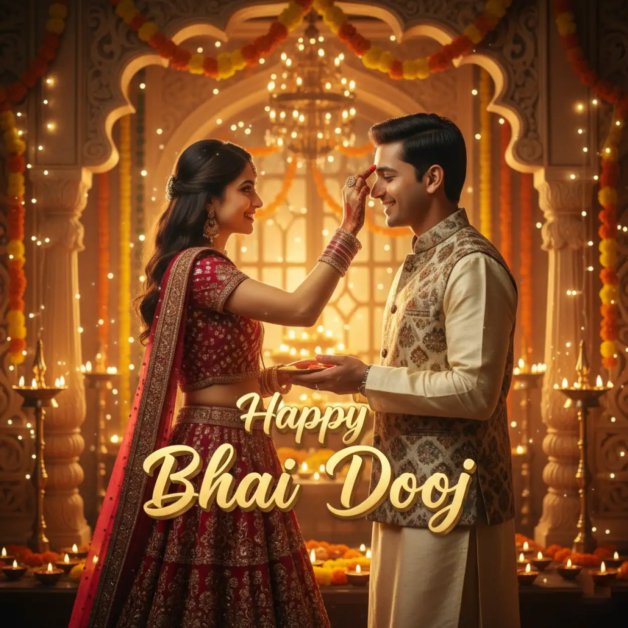 Free Download Bhai Dooj 2025 Glowing Light Background - High Quality Happy Bhai Dooj 2025 Background