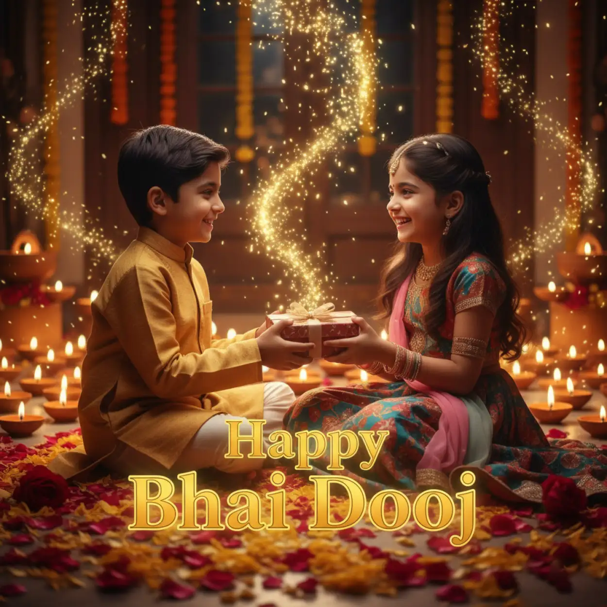 Free Download Bhai Dooj 2025 Wallpaper With Diya And Tilak - High Quality Happy Bhai Dooj 2025 Background