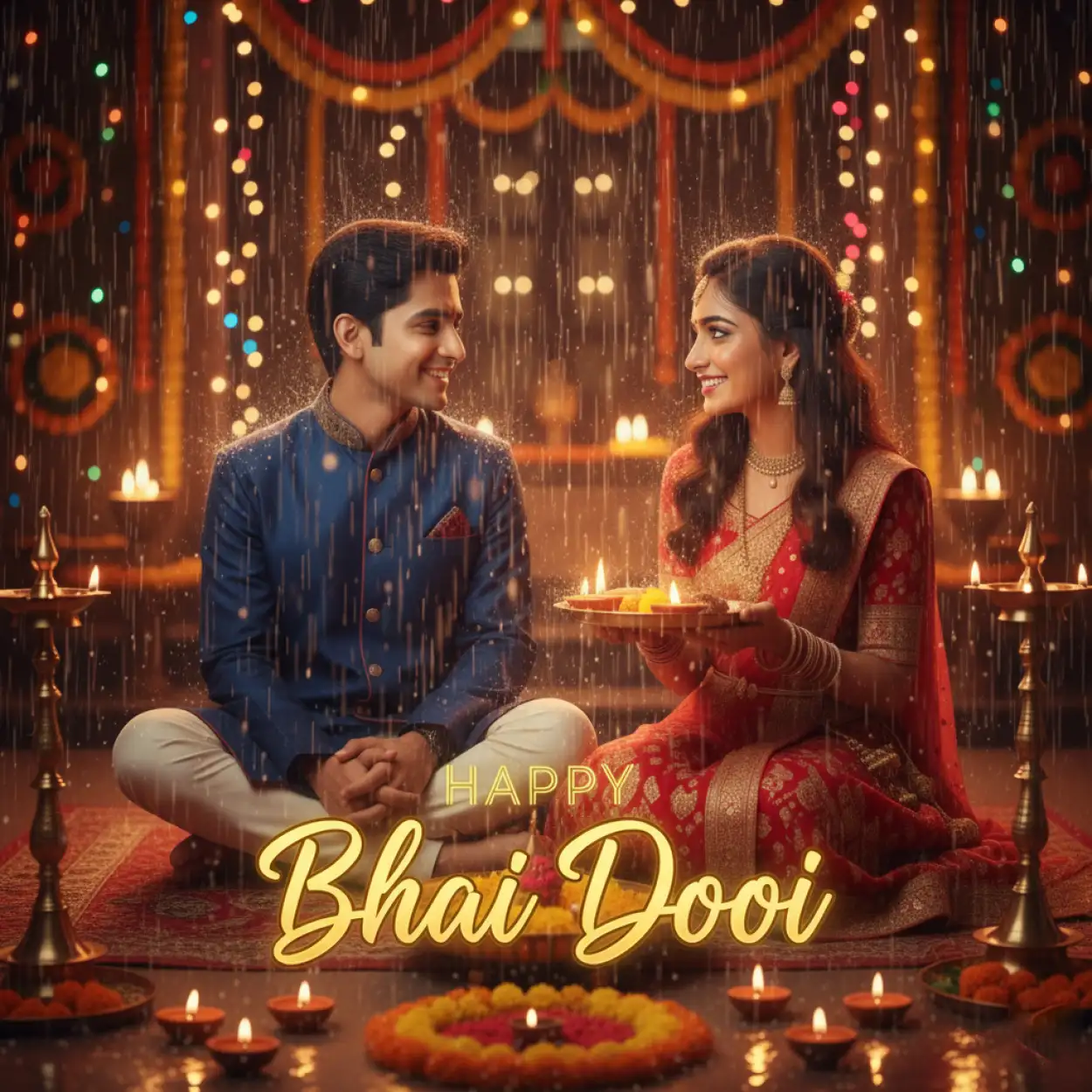 Free Download Bhai Dooj 2025 Wishes In Hindi Text Image - High Quality Happy Bhai Dooj 2025 Background