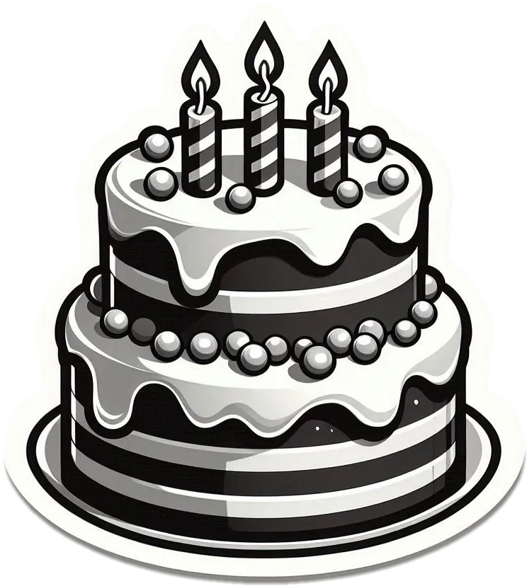 Birthday Cake Png Black And White - Royalty Free Birthday Cake Image | Pngmagic Free Download Birthday Cake Png Black And White - High Quality Birthday Cake PNG Image