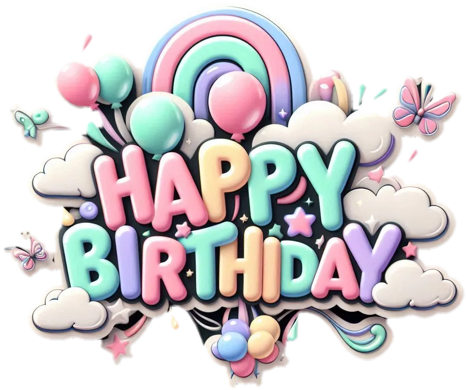 Birthday Wishes With Colorful Balloon Text Decorations - Royalty Free Happy Birthday Image | Pngmagic Free Download Birthday Wishes With Colorful Balloon Text Decorations - High Quality Happy Birthday PNG Image