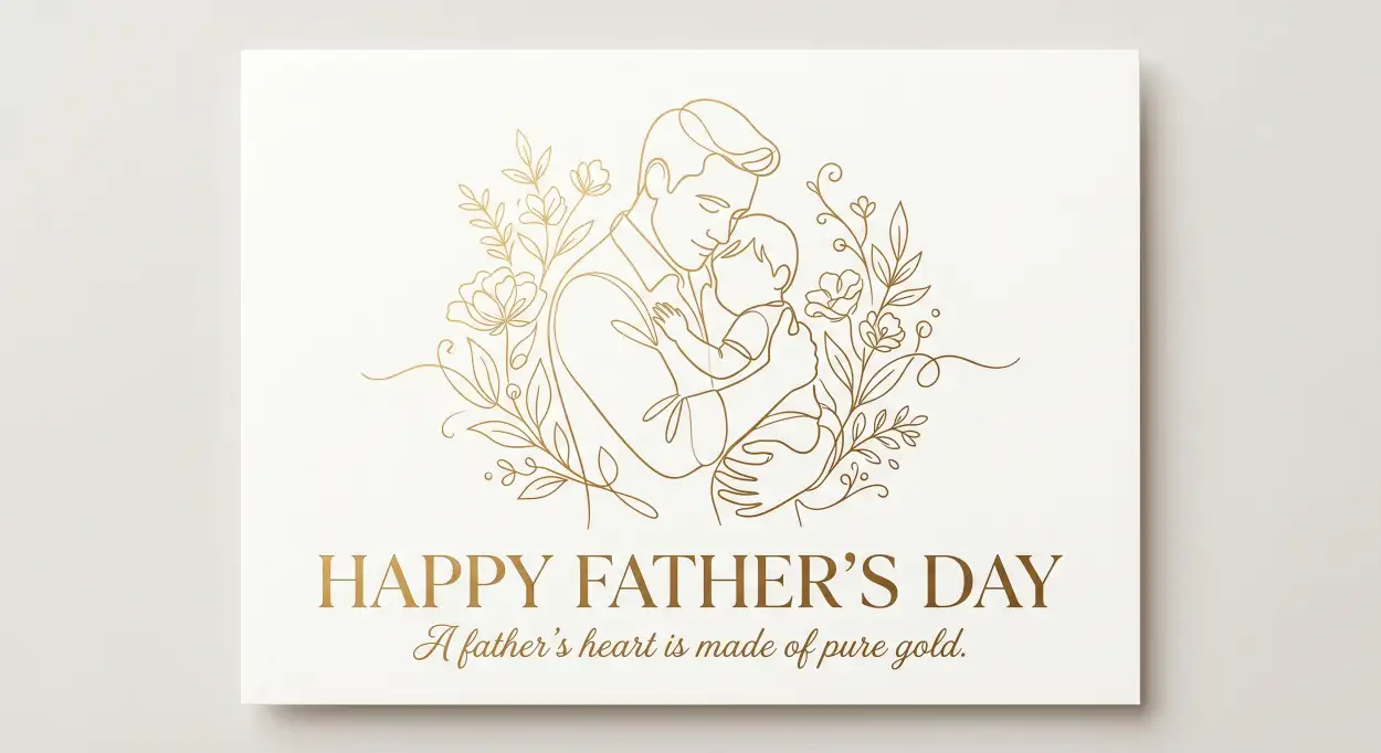 Free Download Black And Gold Fathers Day Greeting Card - High Quality Happy Fathers Day Greeting Card Image