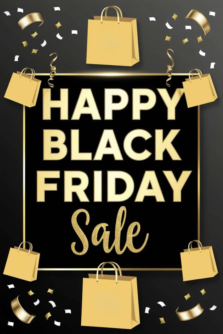 Black Friday Metallic Gold Banner - Royalty Free Happy Black Friday Sale Image | Pngmagic Free Download Black Friday Metallic Gold Banner - High Quality Happy Black Friday Sale Background