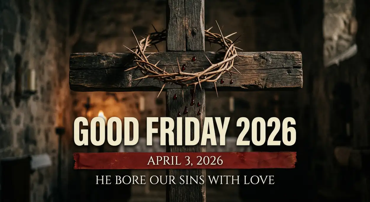 Free Download Blessed Good Friday Text Png - High Quality Good Friday 2026 Transparent PNG