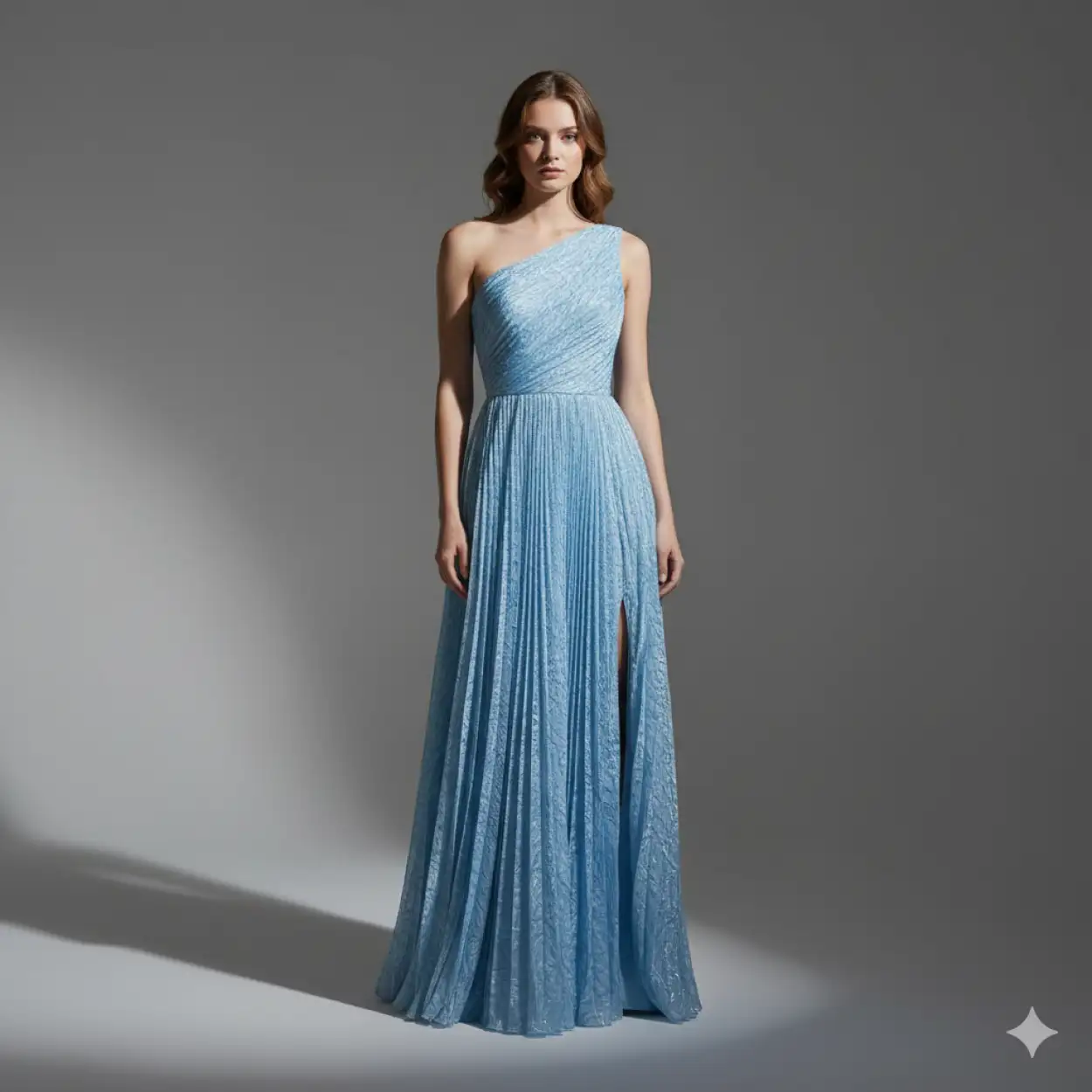 Free Download Blue Evening Dress Model Studio Portrait Soft Shadows Lighting - High Quality Blue Picture Image