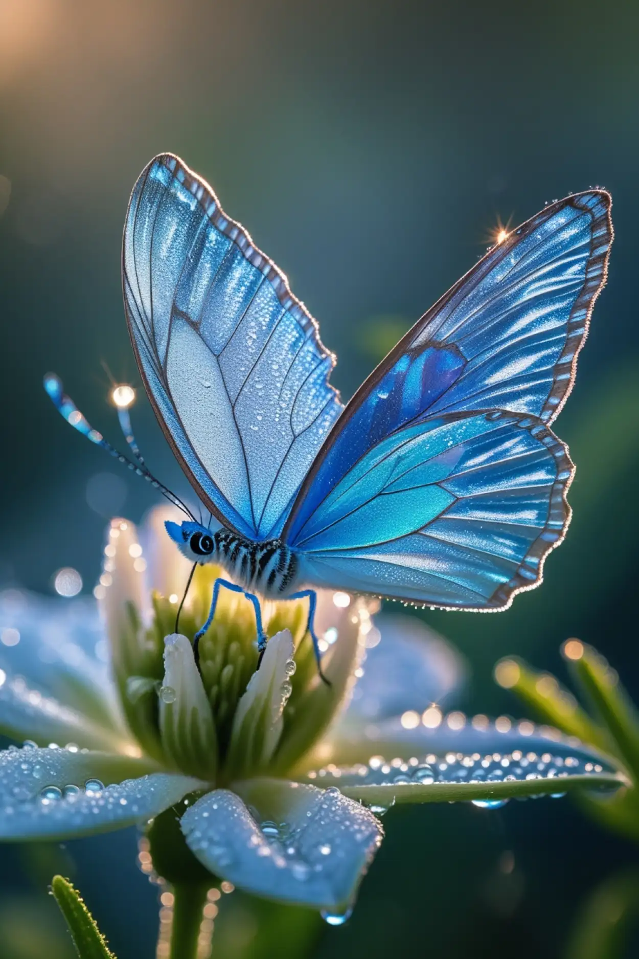 Free Download Blue Picture With Flowers Aesthetic - High Quality Blue Picture Background