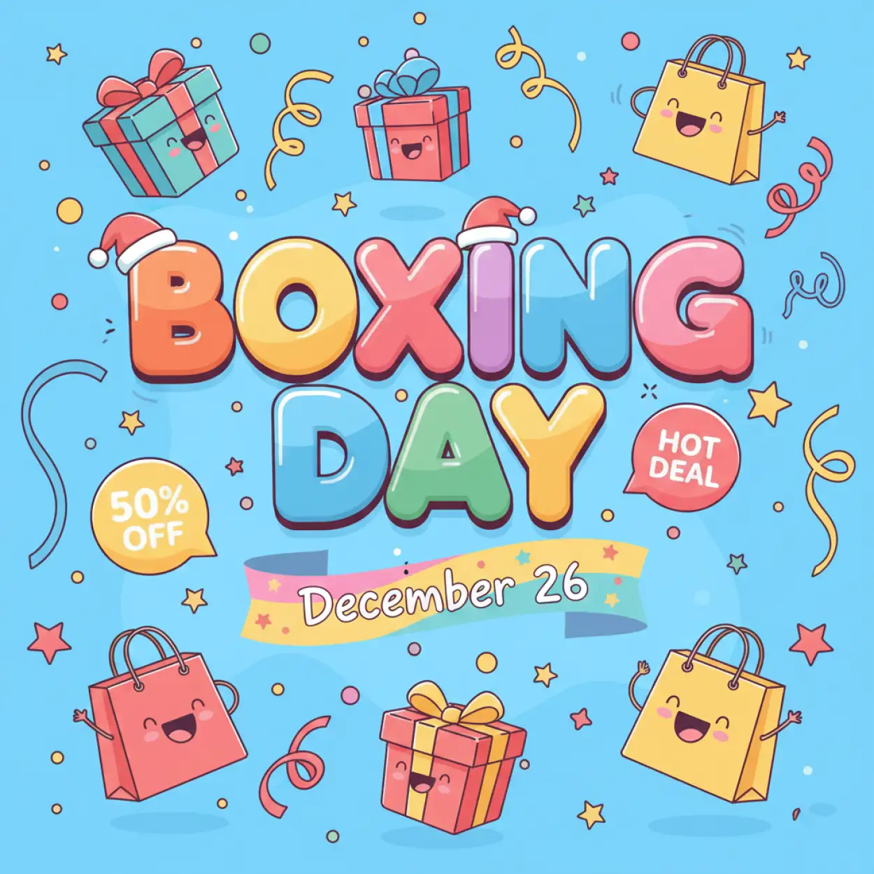 Free Download Boxing Day Digital Poster Design - High Quality Boxing Day Background