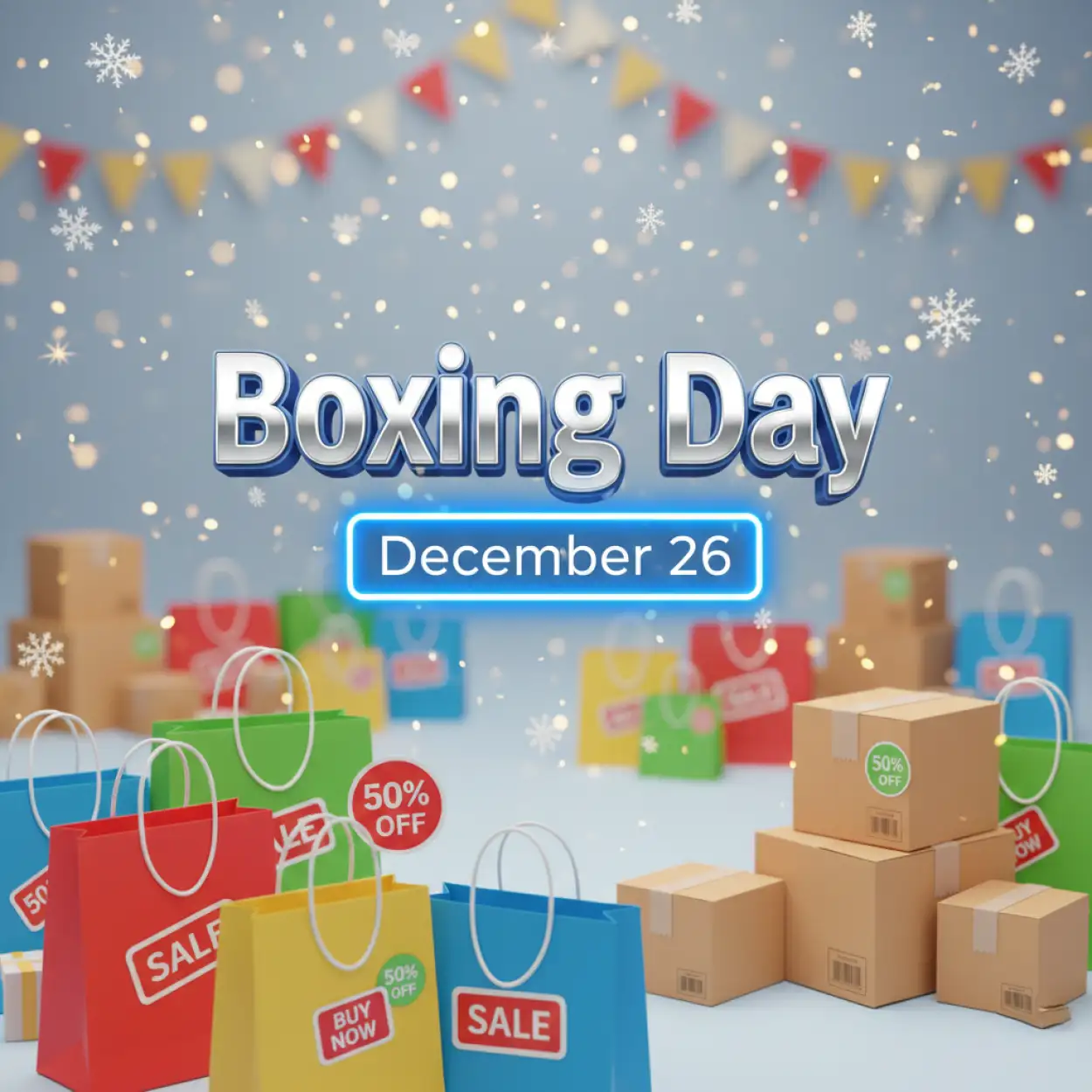 Free Download Boxing Day E-commerce Sale Banner - High Quality Boxing Day Background