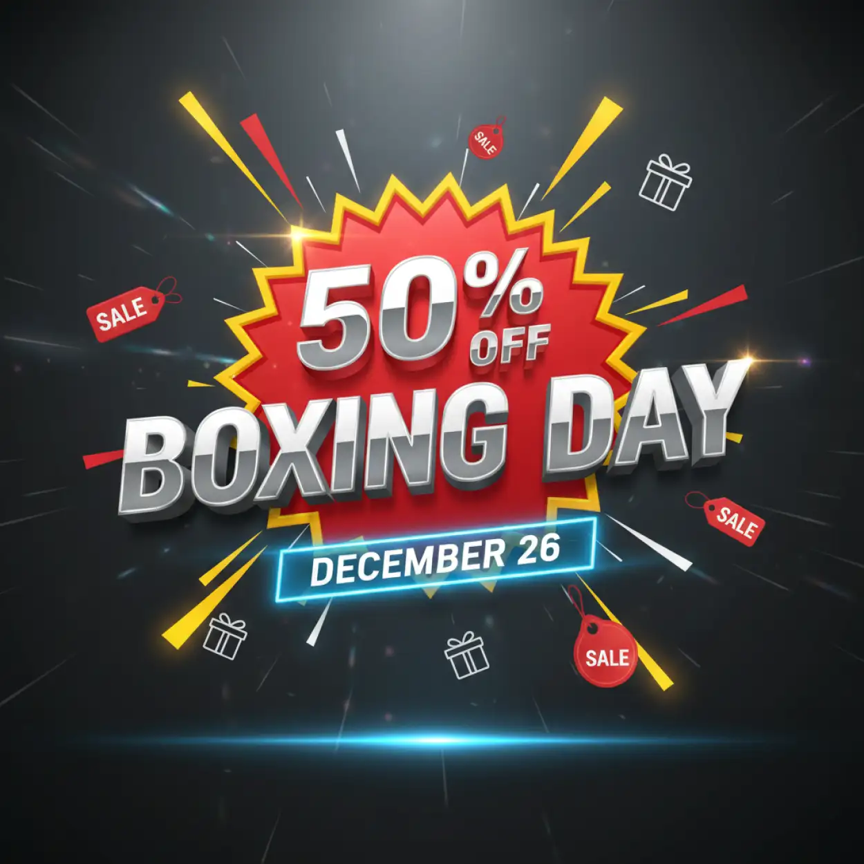 Free Download Boxing Day Promotional Social Post Design - High Quality Boxing Day Background