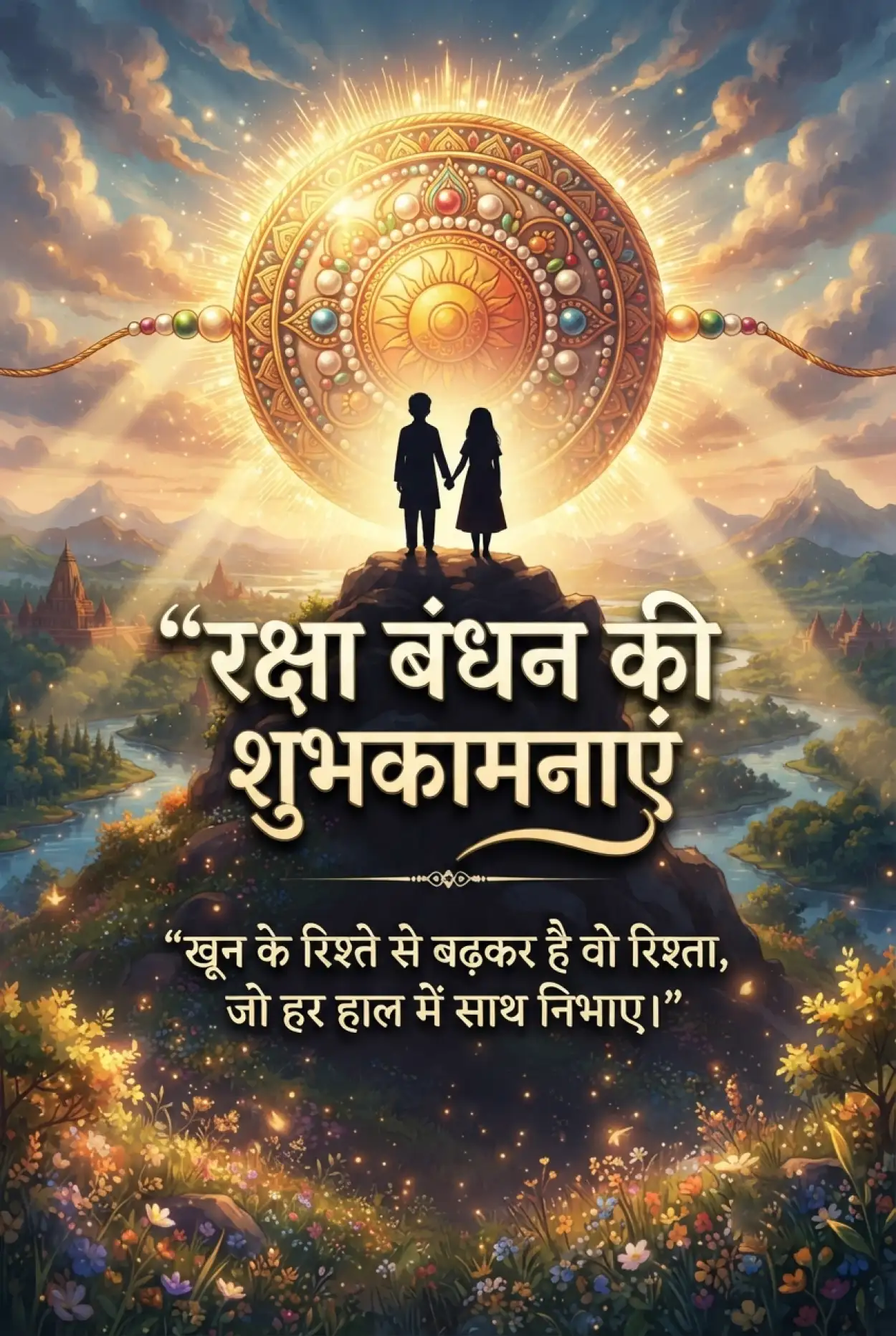 Free Download Brother Sister Raksha Bandhan Wishes In Hindi - High Quality Raksha Bandhan Ki Shubhkamnaye In Hindi Image