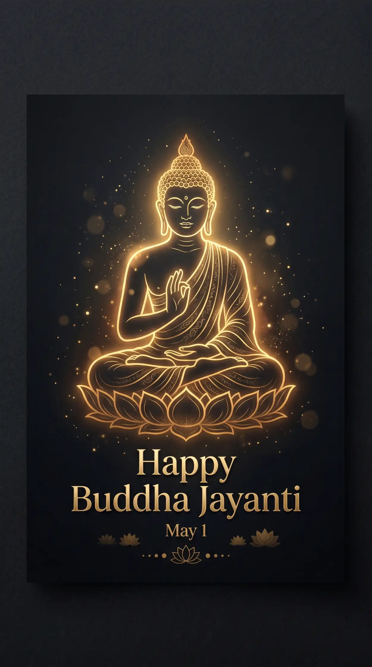 Free Download Buddha Jayanti 2026 Greeting Card Design - High Quality Happy Buddha Jayanti 2026 Wishes Image