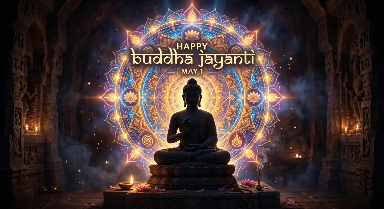 Free Download Buddha Jayanti 2026 Shayari In Hindi - High Quality Happy Buddha Jayanti 2026 Wishes Image