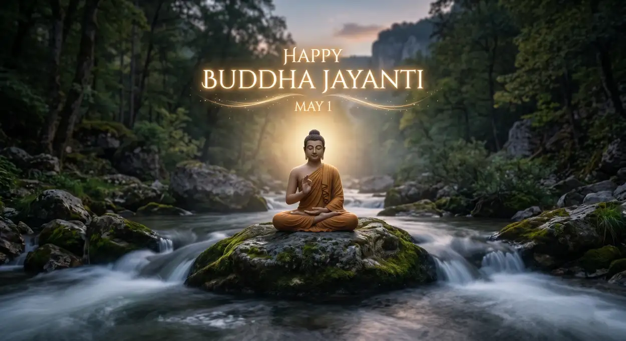 Free Download Buddha Jayanti 2026 Spiritual Art Design - High Quality Happy Buddha Jayanti 2026 Wishes Image