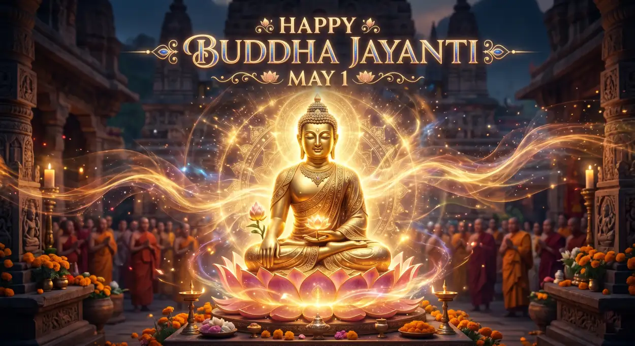 Free Download Buddha Jayanti 2026 Youtube Thumbnail Ideas - High Quality Happy Buddha Jayanti 2026 Wishes Background Image