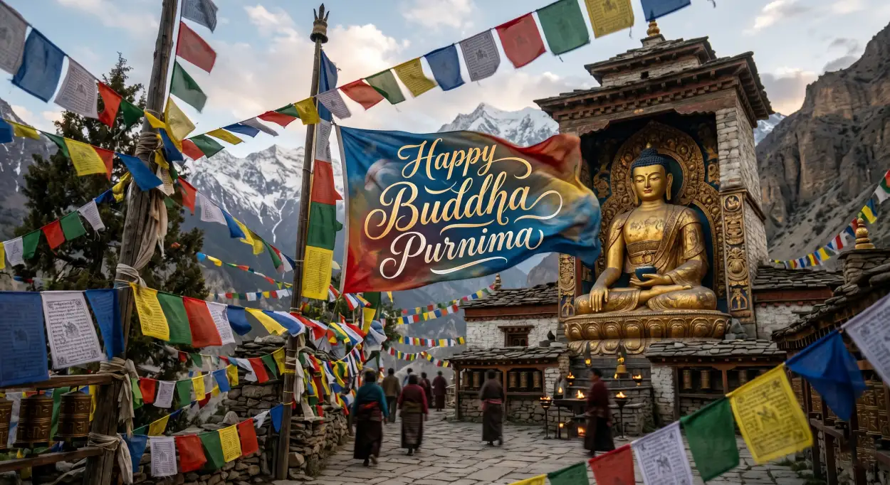 Free Download Buddha Purnima 2026 Digital Greeting Card Ideas - High Quality Happy Buddha Purnima Wishes 2026 Image