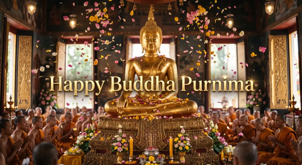 Free Download Buddha Purnima 2026 Festival Wishes Hd Banner - High Quality Happy Buddha Purnima Wishes 2026 Image