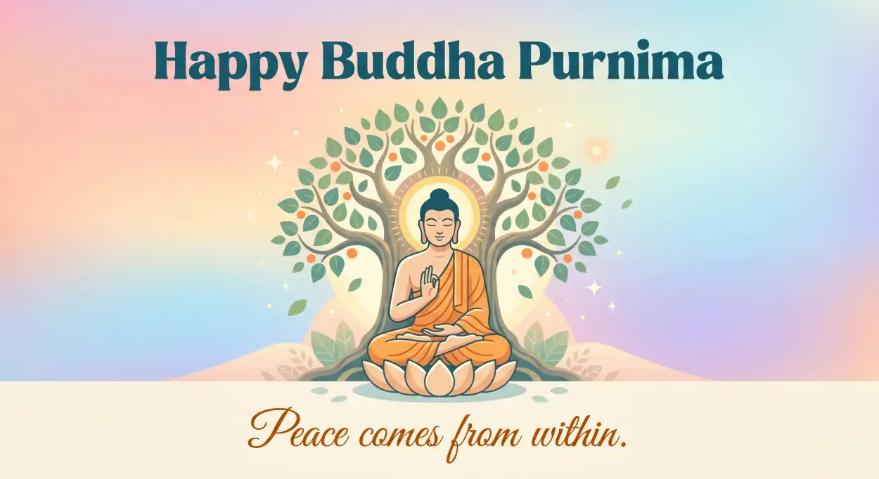 Free Download Buddha Purnima 2026 Quotes For Peace And Happiness - High Quality Happy Buddha Purnima Wishes 2026 Image