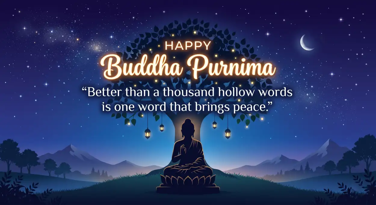 Free Download Buddha Purnima 2026 Quotes For Positive Life - High Quality Happy Buddha Purnima Wishes 2026 Image