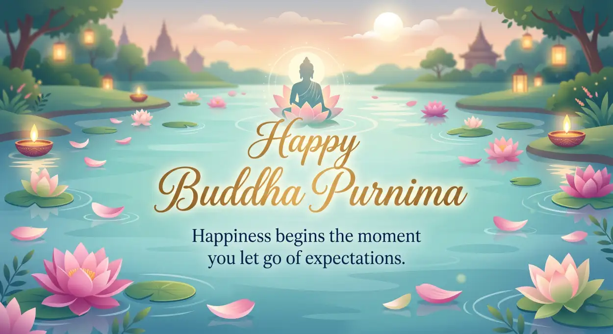 Free Download Buddha Purnima 2026 Wishes In English Text - High Quality Happy Buddha Purnima Wishes 2026 Image