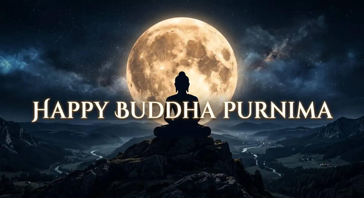 Free Download Buddha Purnima 2026 Wishes In Hindi Text - High Quality Happy Buddha Purnima Wishes 2026 Image