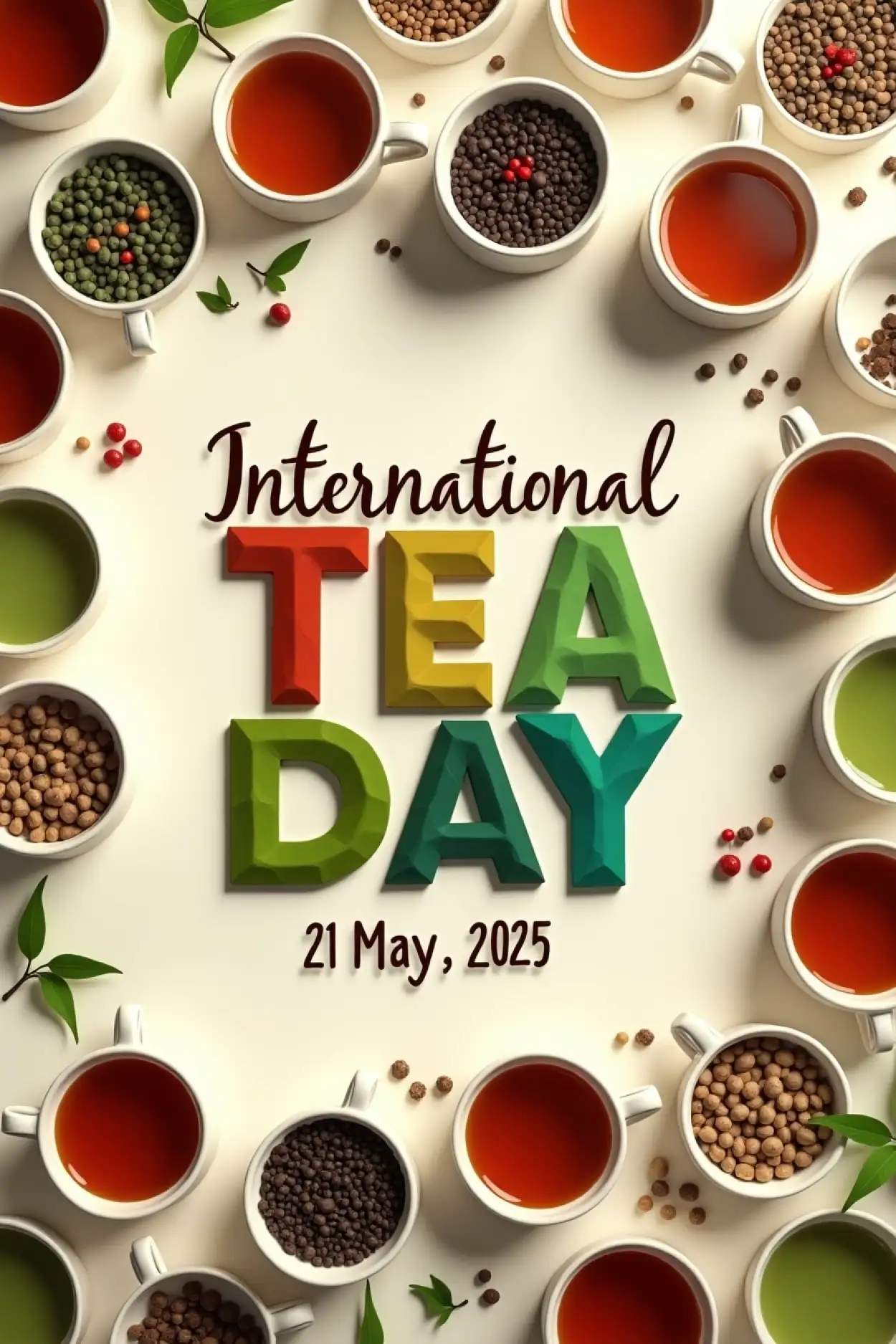 Free Download Cartoon Style Tea Day Image - High Quality International Tea Day Background