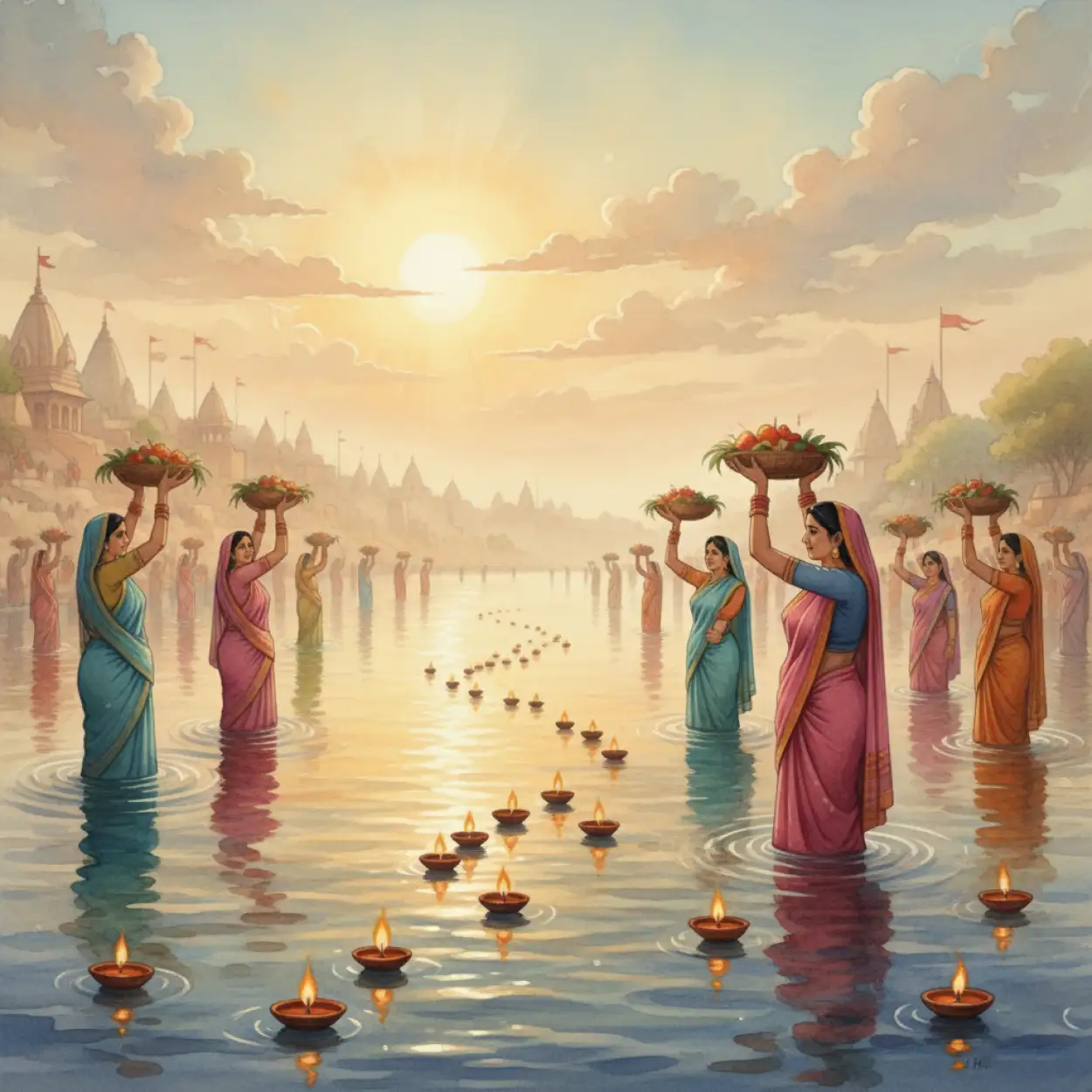 Free Download Chhath Puja Festival Background For Digital Art - High Quality Chhath Puja Background Background Image