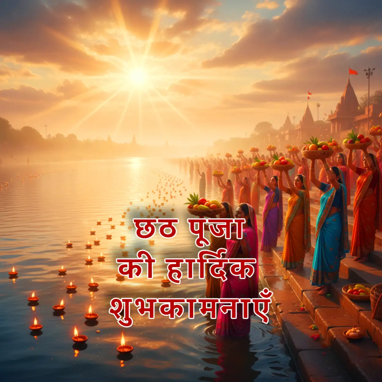 Free Download Chhath Puja Ke Liye Hindi Greeting Image - High Quality Happy Chhath Puja Hindi Background