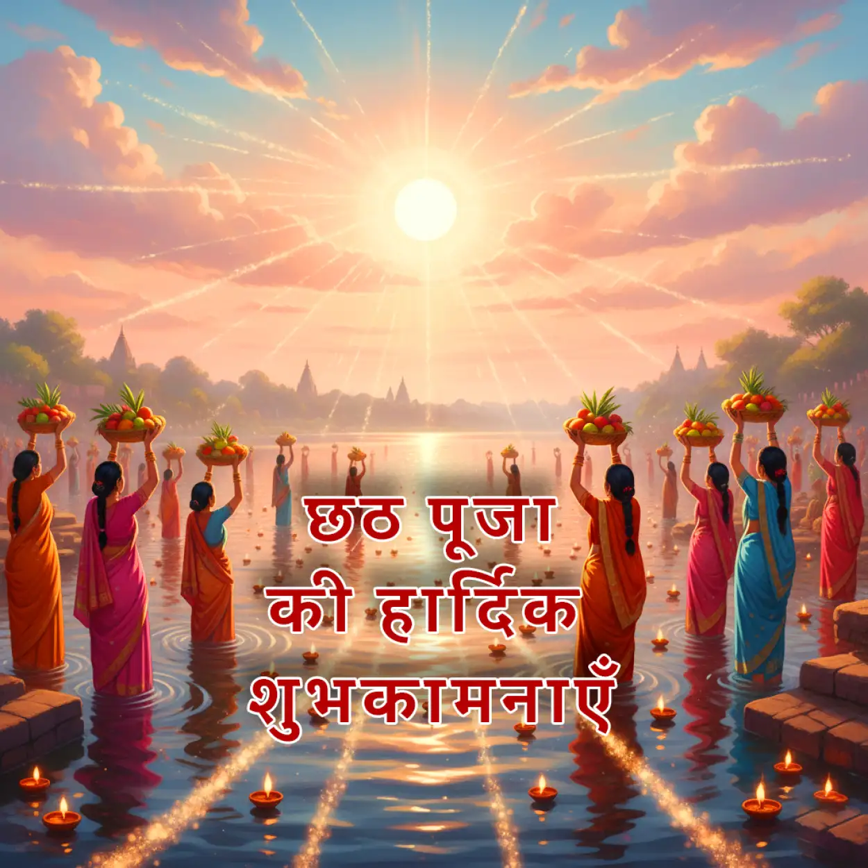 Free Download Chhath Puja Ki Shubhkamnaye In Hindi - High Quality Happy Chhath Puja Hindi Image