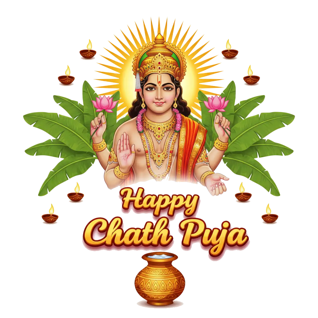 Free Download Chhath Puja Png For Whatsapp Wishes - High Quality Happy Chhath Puja Png PNG Image