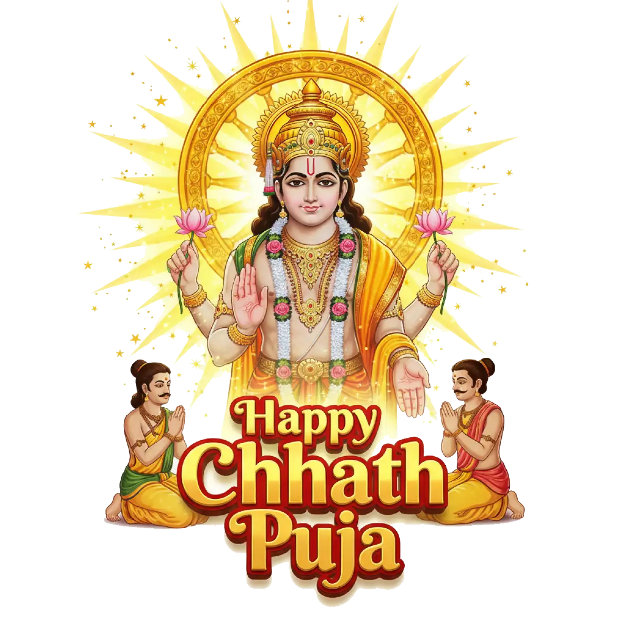 Free Download Chhath Puja Png With Sun God - High Quality Happy Chhath Puja Png Transparent PNG