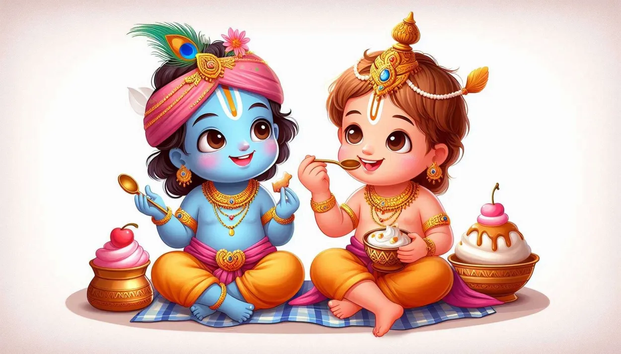 Free Download Child Lord Krishna Eating Makhan Images For Whatsapp Status - High Quality Child Lord Krishna Background
