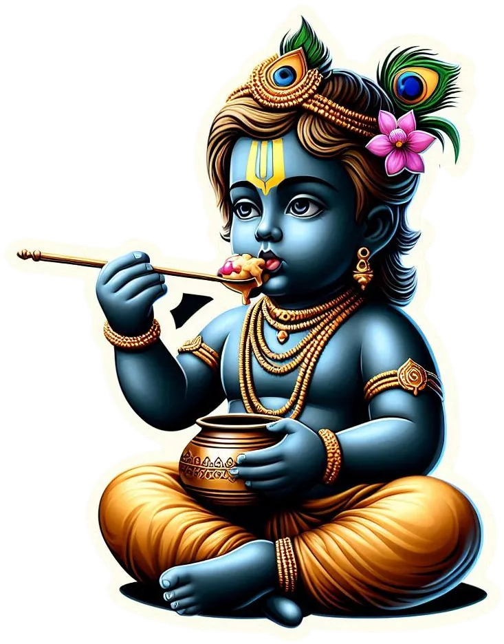 Free Download Child Lord Krishna Png With Transparent Background - High Quality Lord Krishna PNG PNG Image