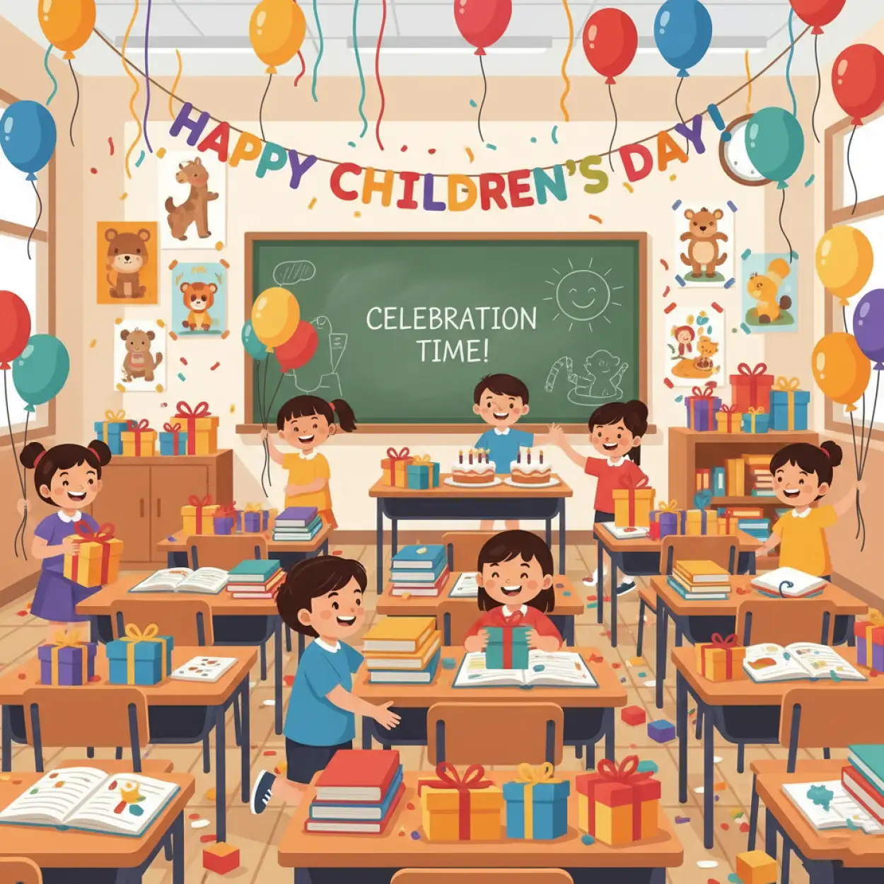Free Download Childrens Day Background With Colorful Balloons - High Quality Childrens Day Background Background