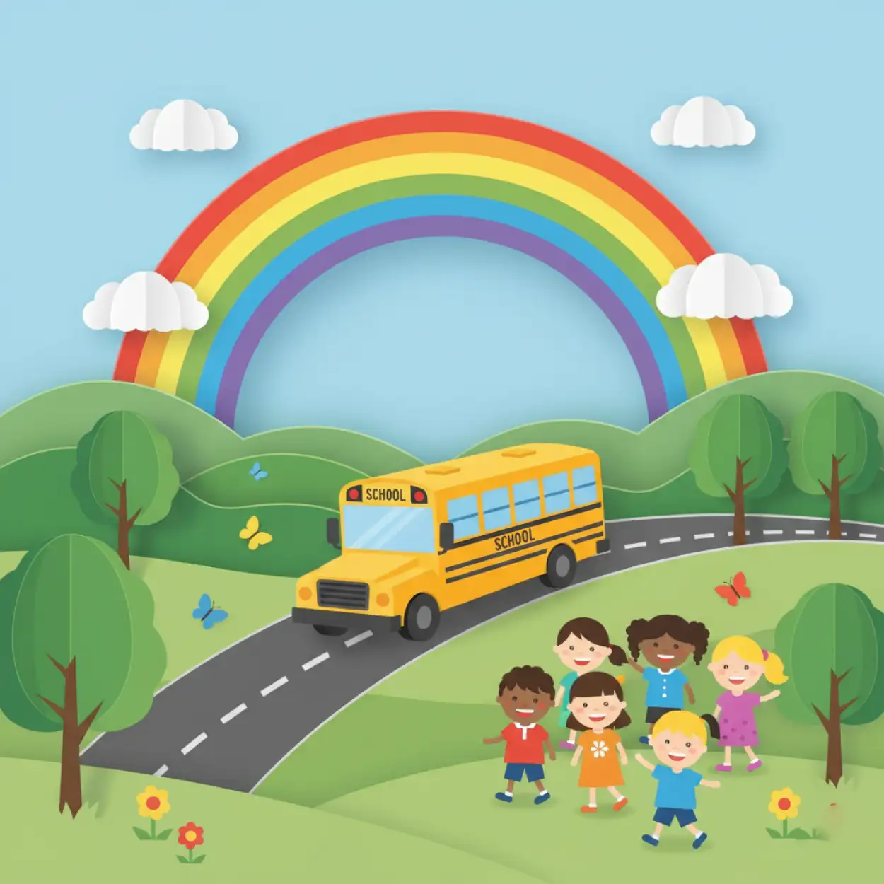 Childrens Day Background With Paper Art Style - Royalty Free Childrens Day Background Image | Pngmagic Free Download Childrens Day Background With Paper Art Style - High Quality Childrens Day Background Background