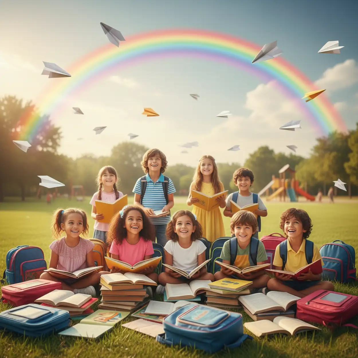 Free Download Childrens Day Background With School Theme - High Quality Childrens Day Background Background